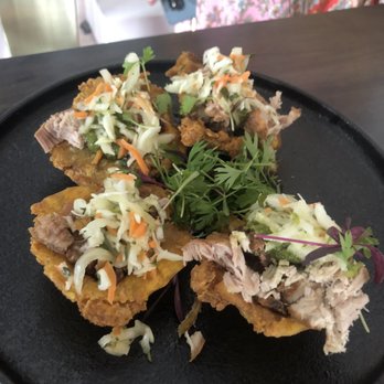 Joï Eatery - Fried plantains with meet idk but so amazing !!!!!! - American Near Me - West Palm Beach, Florida Joï Eatery - Fried plantains with meet idk but so amazing !!!!!! - American Near Me - West Palm Beach, Florida