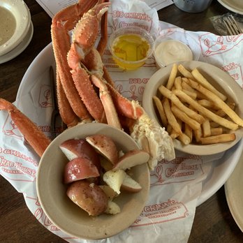 Bob Chinn's Crab House - Crab legs with the roasted potatoes and fries- I shared this with my sister. The potatoes are yummy and crab legs were cooked perfectly. - Seafood Near Me - Wheeling, Illinois