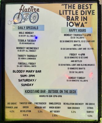 Menu photo 6 Flat Tire Lounge Madrid, IA