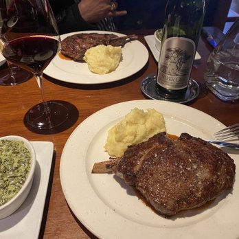 TOWN - Bone in rib eye creamed spinach and mashed potatoes - Steakhouses Near Me - San Carlos, California TOWN - Bone in rib eye creamed spinach and mashed potatoes - Steakhouses Near Me - San Carlos, California