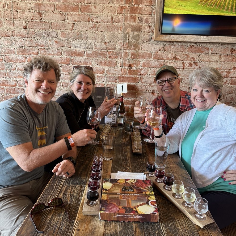 Wine tasting two white, one mix and one all red Wine tasting two white, one mix and one all red