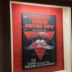 Capri Theatre - Inside the lobby. Coming soon for Halloween. The Rocky Horror Picture Show.