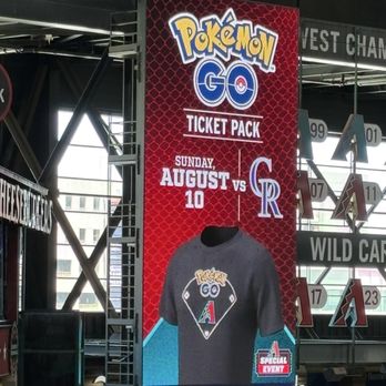 Chase Field - Free Pokémon Go T Shirt at he upcoming August 10, 2025 Game - Stadiums & Arenas Near Me - Phoenix, Arizona