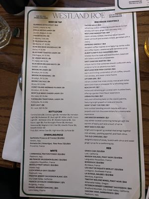 Menu photo 4 Westland Roe New York, NY Menu photo 4 Westland Roe New York, NY