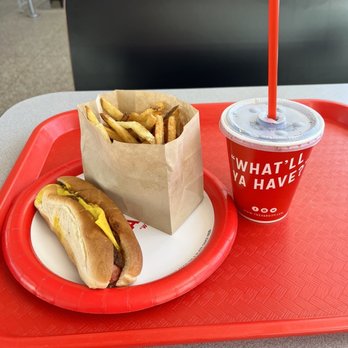 The Varsity - Chili Cheese Dog, fries & Diet Coke with extra ice, always - Burgers Near Me - Atlanta, Georgia