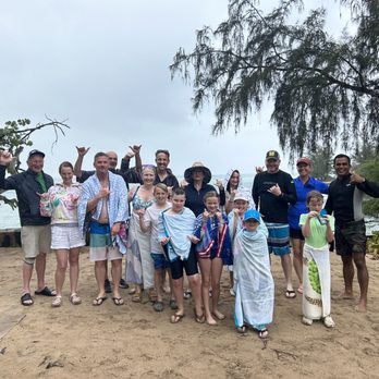 North Shore Oahu Surf School - Post-surfing shakas - Surf Schools Near Me - Haleiwa, Hawaii