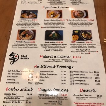 Sojo Ramen - Menu - Ramen Near Me - Las Vegas, Nevada