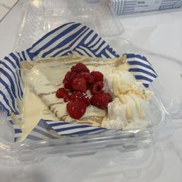 White chocolate raspberry crepes White chocolate raspberry crepes