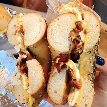 THB Bagelry & Deli - Egg, Bacon & Cheese on an Everything Bagel - Sandwiches Near Me - Baltimore, Maryland