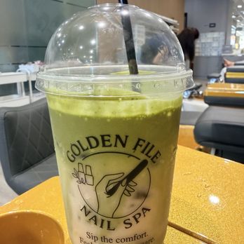 Golden File Nail Spa - Iced almond matcha - Nail Salons Near Me - Lake Forest, California Golden File Nail Spa - Iced almond matcha - Nail Salons Near Me - Lake Forest, California