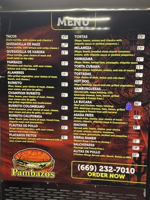 Menu photo 1 Los Pambazos San Jose, CA