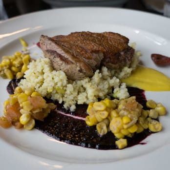 The Old Bridge Inn - Breast of Gressingham duck with pistachio and lemon bulgar wheat, cherries and sweetcorn - Gastropubs Near Me - Aviemore, HLD The Old Bridge Inn - Breast of Gressingham duck with pistachio and lemon bulgar wheat, cherries and sweetcorn - Gastropubs Near Me - Aviemore, HLD
