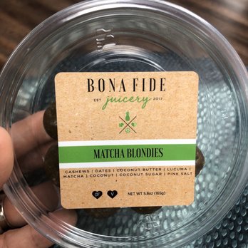 Bona Fide Juicery - Matcha Blondies - Juice Bars & Smoothies Near Me - De Pere, Wisconsin