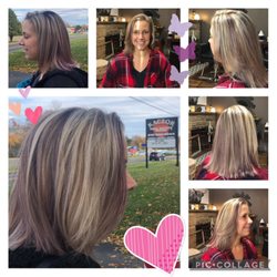 Hair by Lora - Loving this look for Fall and Winter.  Cosmic Violet lowlights and Pearl Blonde highlights.