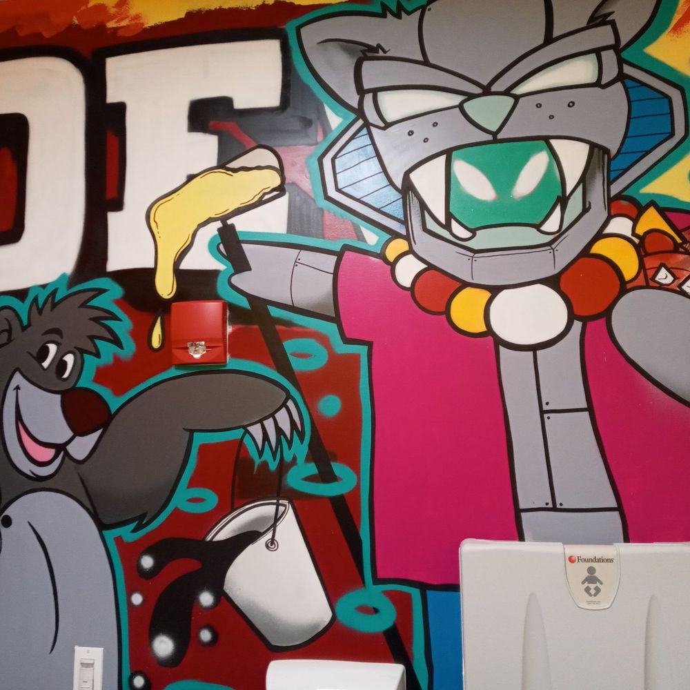Devil Dawgs - Evanston - a bathroom with graffiti - Fast Food Near Me - Evanston, Illinois