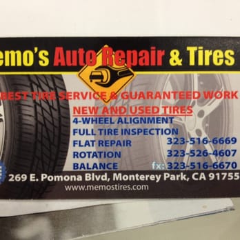 Memo's Tires - Tires Near Me - Monterey Park, California
