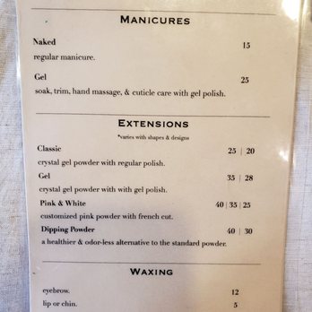 Ophelia's Nail's & Day Spa - Menu back - Nail Salons Near Me - Antelope, California