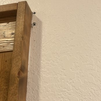 Davis Home Maintenance & Cleaning - Never removed old anchor screw and patched, just painted over the holes. - Painters Near Me Davis Home Maintenance & Cleaning - Never removed old anchor screw and patched, just painted over the holes. - Painters Near Me