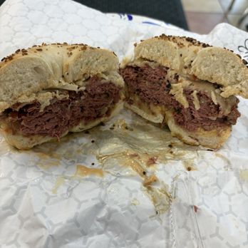 Jersey Oven - Reuben cut open - Bagels Near Me - Mt. Juliet, Tennessee