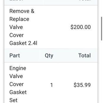 Lucky's Auto Care - Asking for $200 to replace a simple valve cover gasket is not acceptable. I can get the same service done for $93.00 labor and $35.91 part. - Auto Repair Near Me - Redondo Beach, California
