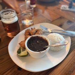 El Floridita Seafood Restaurant - Bird Road - Fried Fish chunks with rice and black beans