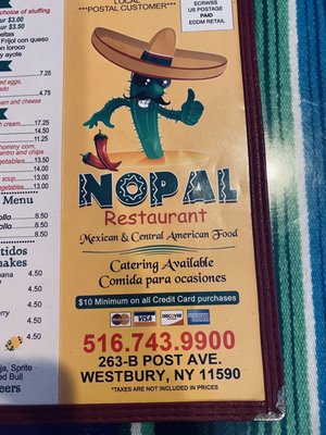 Menu photo 3 El Nopal Restaurant Nassau County, NY Menu photo 3 El Nopal Restaurant Nassau County, NY