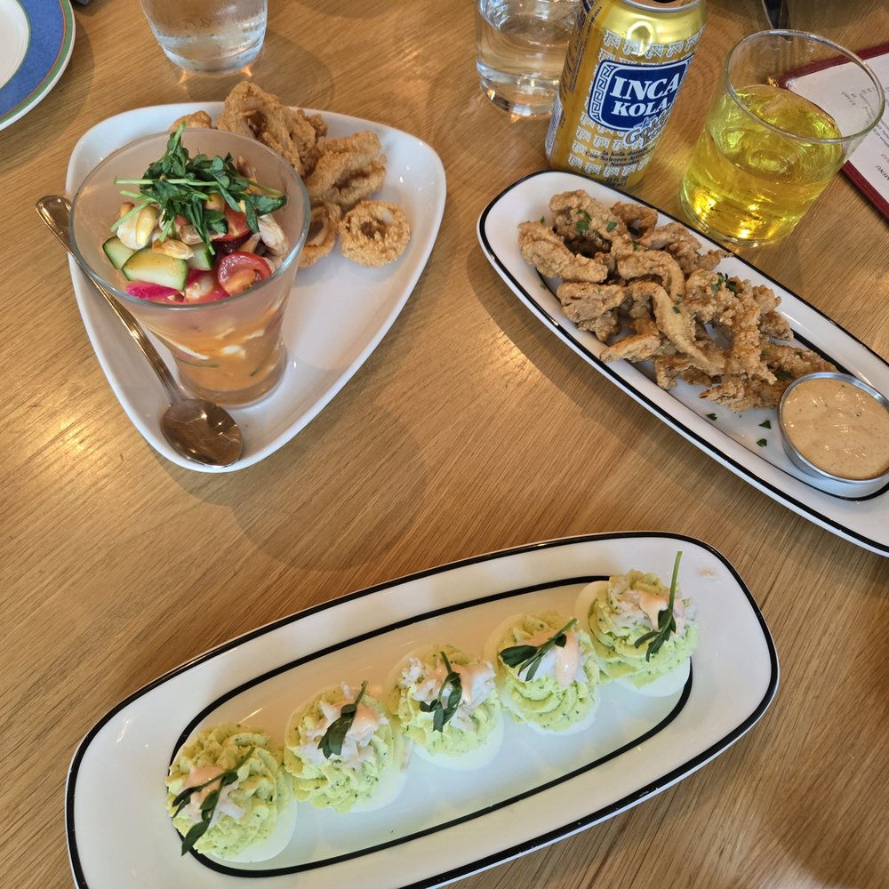 Bocanova - Ceviche crocante, Oyster mushrooms, crab deviled eggs (we added an extra egg). - Latin American Near Me - Oakland, California Bocanova - Ceviche crocante, Oyster mushrooms, crab deviled eggs (we added an extra egg). - Latin American Near Me - Oakland, California