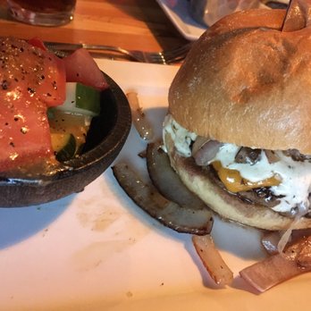 Engine No 9 - The Demi-god. Sautéed mushrooms, caramelized onions, Swiss cheese and a horseradish mayo. Oh yeah!!!!! - Burgers Near Me - Saint Petersburg, Florida