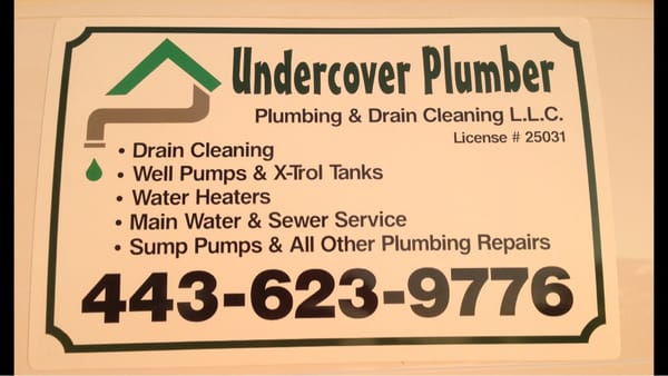 Undercover Plumber Plumbing & Drain Cleaning Logo