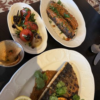 Suraya - Samke Harra, grilled branzino - Lebanese Near Me - Philadelphia, Pennsylvania Suraya - Samke Harra, grilled branzino - Lebanese Near Me - Philadelphia, Pennsylvania