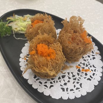 Neptune Palace Seafood Restaurant - Deep fried scallops with taro roots and masago - Dim Sum Near Me - Surrey, British Columbia Neptune Palace Seafood Restaurant - Deep fried scallops with taro roots and masago - Dim Sum Near Me - Surrey, British Columbia