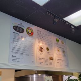 a menu on the wall a menu on the wall