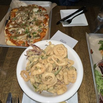 West End - Monterey Bay Calamari, chicken flatbread - Gastropubs Near Me - Santa Cruz, California
