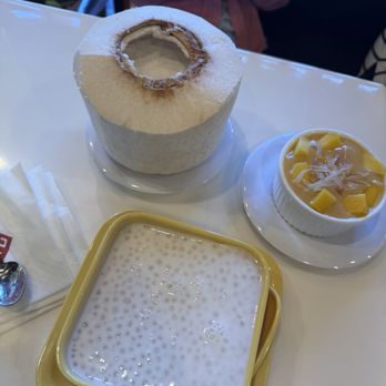 Sugar Tide Dessert - Coconut sago and coconut pudding with mango sago - Desserts Near Me - Foster City, California