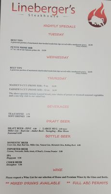 Menu photo 4 Lineberger's Steakhouse Sherrills Ford, NC Menu photo 4 Lineberger's Steakhouse Sherrills Ford, NC
