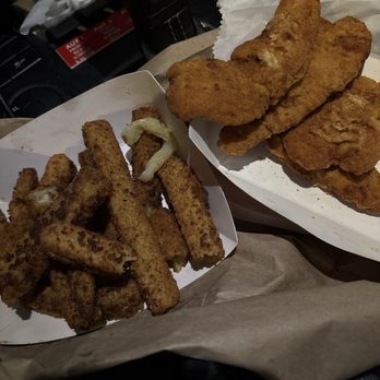 Metro Caffe - Checken strips over cooked and fried zucchini over cooked and nothing but batter. - Burgers Near Me - San Francisco, California