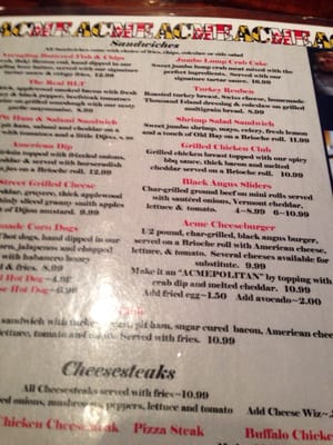 Menu photo 3 Acme Bar & Grill Annapolis, MD