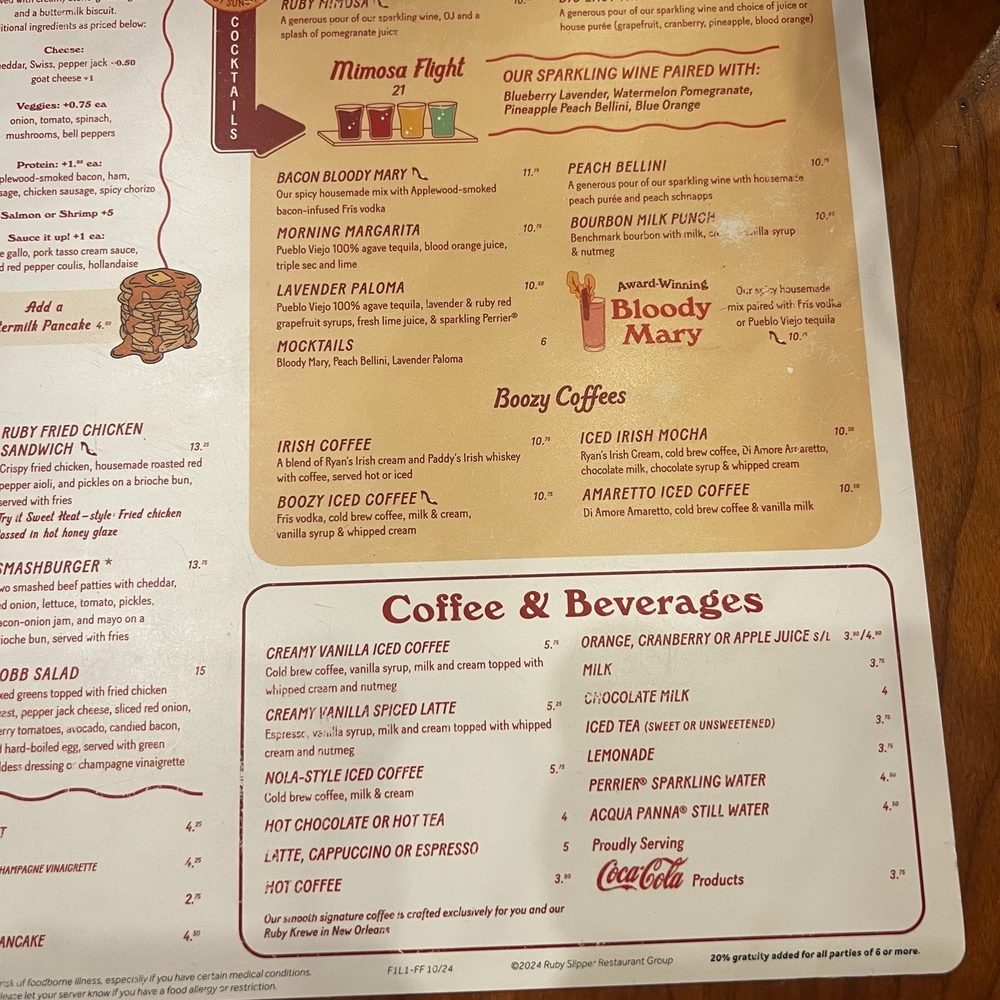 Ruby Slipper Decatur - Menu - Breakfast & Brunch Near Me - New Orleans, Louisiana