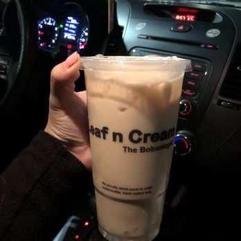 Leaf N Cream - Black milk tea w/ mango, passion fruit, & pineapple with lactose free milk & lychee jelly :) - Bubble Tea Near Me - Tustin, California Leaf N Cream - Black milk tea w/ mango, passion fruit, & pineapple with lactose free milk & lychee jelly :) - Bubble Tea Near Me - Tustin, California