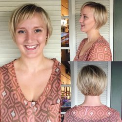 Growing out a pixie can be difficult, but creating some baby bangs can go a long way! Haircut by our stylist Alanna