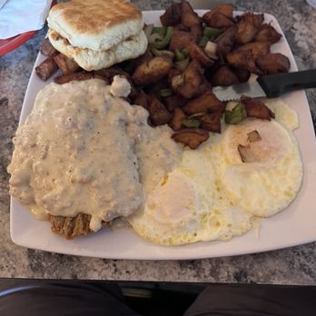 The Hideaway - Chicken fried steak, you can get their bigger one if you ask. This is $16.50 - American Near Me - Belfair, Washington The Hideaway - Chicken fried steak, you can get their bigger one if you ask. This is $16.50 - American Near Me - Belfair, Washington