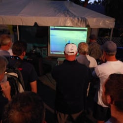 Blue Planet Offices Inc - Our 120" screen and InFocus LP860 3500 lumen video projector in use at Quantum Race Wk 2015 in Key West FL to show race footage.