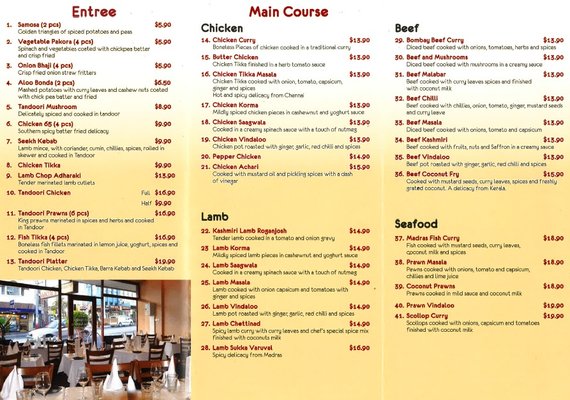 Menu photo 2 Aachi's Indian Cuisine Kew, VIC