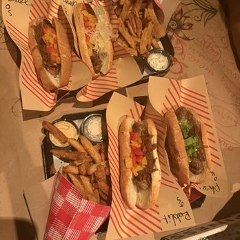 Wurstküche - Lamb with Mediterranean Spices Rattlesnake & Rabbit with Jalapeo Peppers Pheasant Duck & Bacon with Jalapeo Peppers - Hot Dogs Near Me - Los Angeles, California Wurstküche - Lamb with Mediterranean Spices Rattlesnake & Rabbit with Jalapeo Peppers Pheasant Duck & Bacon with Jalapeo Peppers - Hot Dogs Near Me - Los Angeles, California