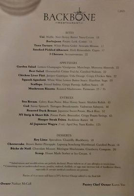 Menu photo 1 Backbone Glendale, CA