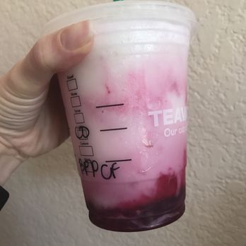 Starbucks - The prickly pear frap with coconut milk- way too sweet. I'd recommend stirring this really well and maybe asking for less of the berry syrup - Coffee & Tea Near Me - Oceanside, California