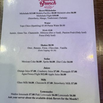 Madres Brunch - Menu - Coffee & Tea Near Me - Rancho Cucamonga, California