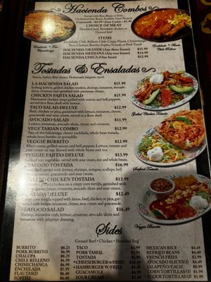 Menu photo 1 La Hacienda Mexican Restaurant Durango, CO