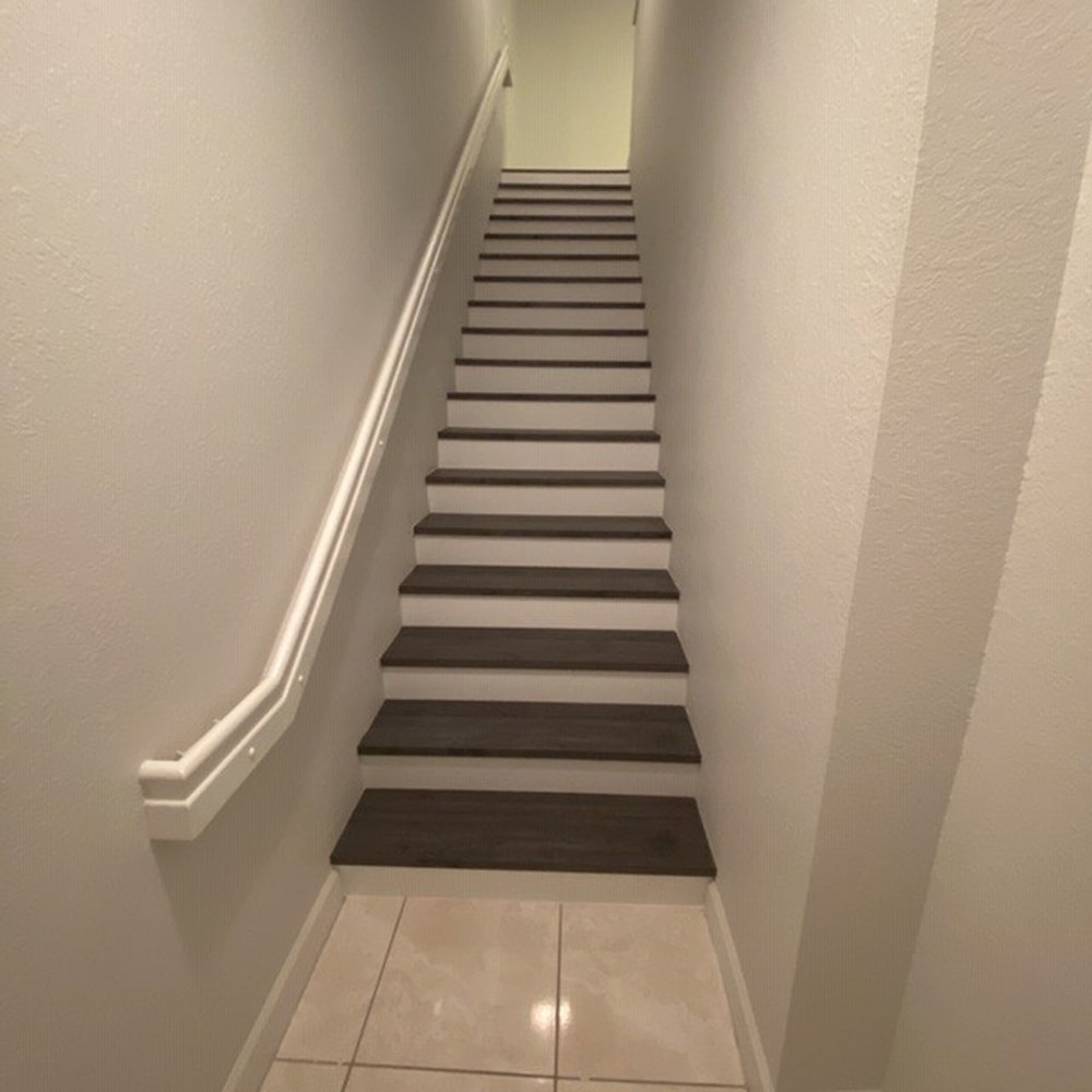 D1A Flooring - Entryway stairwell (remodeled steps and painting) - Flooring Near Me - Doral, Florida D1A Flooring - Entryway stairwell (remodeled steps and painting) - Flooring Near Me - Doral, Florida