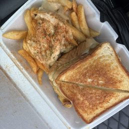 Crab cake grilled cheese & fried Crab cake grilled cheese & fried